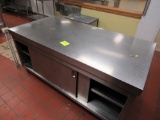 stainless steel counter with storage underneath
