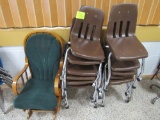 11 chairs and a rocking chair