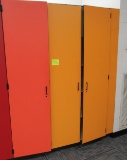 yellow and orange storage cabinets