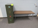 table and file cabinet