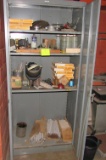 metal cabinet with items