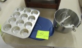 mixer bowl and cupcake pan