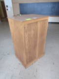 wooden cabinet on casters