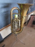 Besson tuba with stand