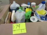 box of misc cleaning supplies