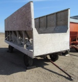 18' wood cattle feeder wagon