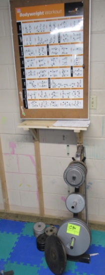 weight rack and poster