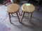 2 wooden stools