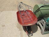 wheelbarrow and tomato cages