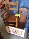 child rocker and toy bin