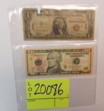 $1 US Hawaii note & $10 series 2004