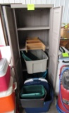 plastic cabinet and totes