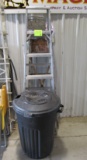 ladder and garbage can