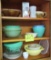 kitchen items in cupboard