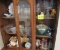 items inside of china cabinet