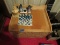 phone, chess set, money jar and wooden chest