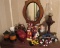 figurines and mirror