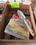 box of blades and misc tools