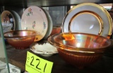 plates and glass bowls