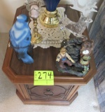 end table and figurines