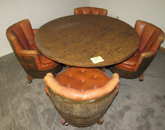 table and 4 barrell chairs