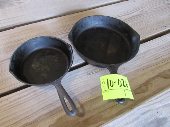 2 cast iron pans, one Griswold