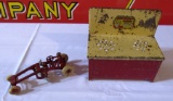 Kenton road grader toy and Lil' Orphan Annie Stove