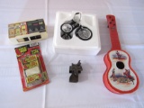 Hopalong Cassidy tricycle, guitar and misc items
