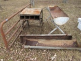 welding table, fence, feed trough
