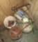 corner of items, buckets