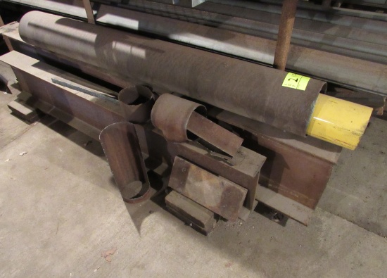 pipe and steel I-beam pieces