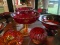 red glassware set