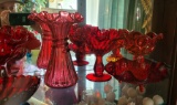 red glassware, Precious Moments