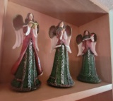 trees, angel figurines