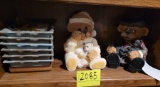 embroydered art, 2 teddy bear statues