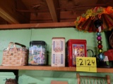 cookie boxes, lamps, wreaths