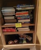 contents of cabinet, books