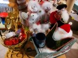 Santa sleigh, father Christmas, snowmen