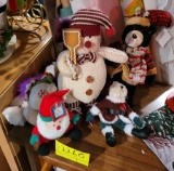 Christmas bears, snowman, plush animals