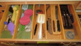 drawer of kitchen utencils
