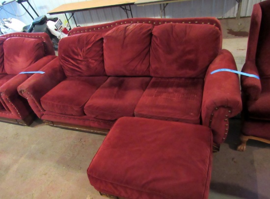 Loveseat, couch, chair, ottoman