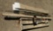 2 scoop shovels, 2 board ramps, metal posts