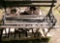 old bench, chains, pulley, 2 spools of metal wire