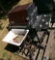 weber grill, antique sink