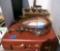 suitcase, horse collar mirror, wine rack, hanger basket, tool rack, crumb cake iron