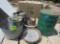 tins, galvanized pail, glass insulators