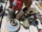 metal pans, metal funnels