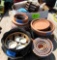 pots, bird house, misc