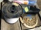 metal pans, metal decor, plastic string