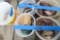 4 ice cream buckets of rocks, a bucket of rocks